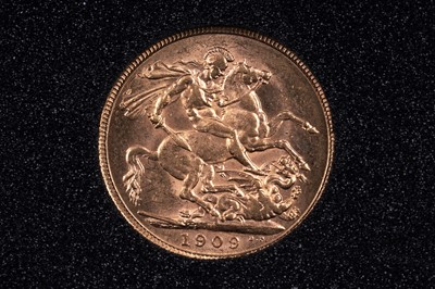 Lot 77 - Westminster Edward VII 22ct gold Set of Nine Sovereigns