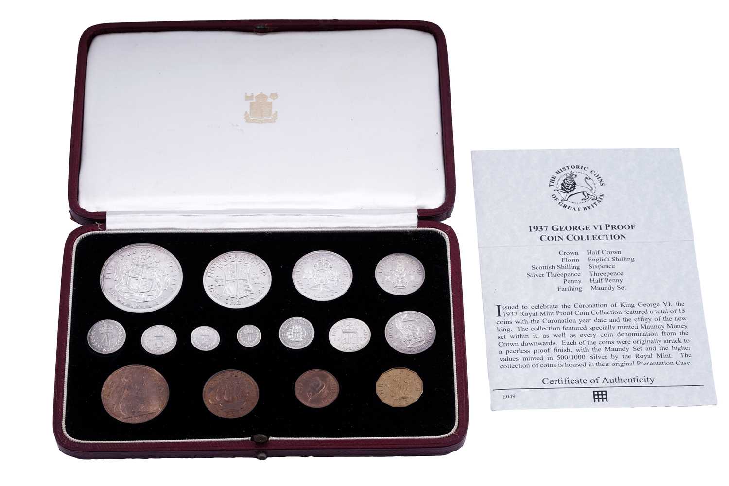 Lot 68 - Royal Mint George VI Specimen Coin Set: Crown-Farthing