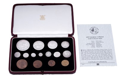 Lot 68 - Royal Mint George VI Specimen Coin Set: Crown-Farthing