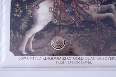 Lot 87 - Two Westminster Queen Elizabeth II 22ct gold Quarter-Sovereign Presentation Covers