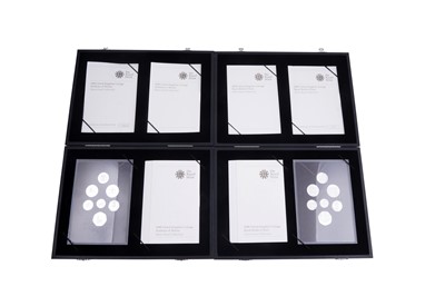 Lot 110 - Royal Mint Queen Elizabeth II Emblems of Britain and Royal Shield of Arms Silver Proof Collection