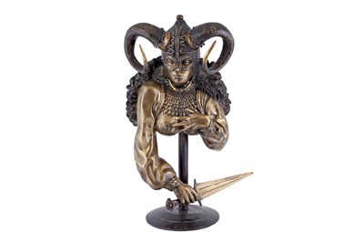 Lot 240 - After Erte: a patinated bronze bust ‘The Valkyrie’