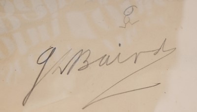 Lot 419 - John Logie Baird signed autograph and biographies