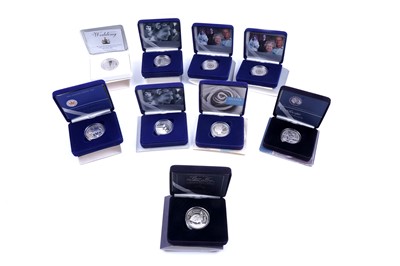Lot 126 - Nine Royal Mint silver proof commemorative crowns