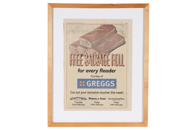 Lot 434 - A Greggs newspaper advert