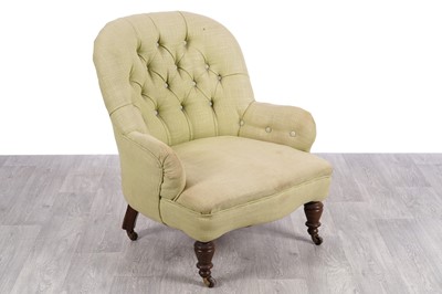Lot 87 - A Victorian mahogany framed tub armchair