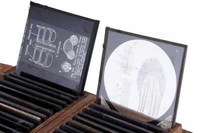 Lot 457 - A large collection of early 20th Century glass Magic Lantern slides; and a ‘Optiscope’ projector