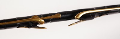 Lot 36 - A Reid Northumbrian small pipes; and a set of mahogany bellows with curved arms