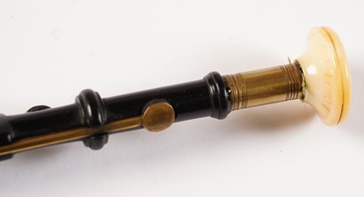 Lot 36 - A Reid Northumbrian small pipes; and a set of mahogany bellows with curved arms