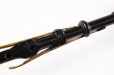 Lot 36 - A Reid Northumbrian small pipes; and a set of mahogany bellows with curved arms