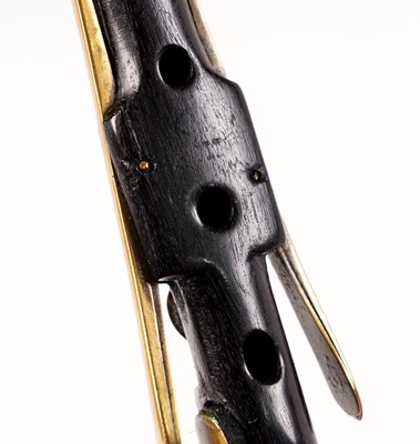 Lot 36 - A Reid Northumbrian small pipes; and a set of mahogany bellows with curved arms