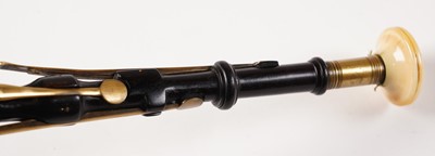 Lot 36 - A Reid Northumbrian small pipes; and a set of mahogany bellows with curved arms