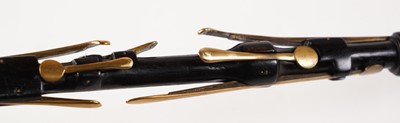 Lot 36 - A Reid Northumbrian small pipes; and a set of mahogany bellows with curved arms