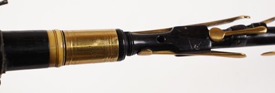 Lot 36 - A Reid Northumbrian small pipes; and a set of mahogany bellows with curved arms