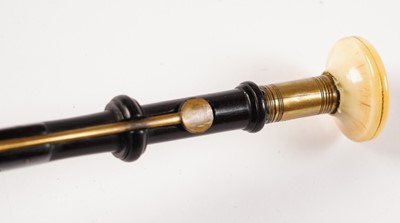 Lot 36 - A Reid Northumbrian small pipes; and a set of mahogany bellows with curved arms