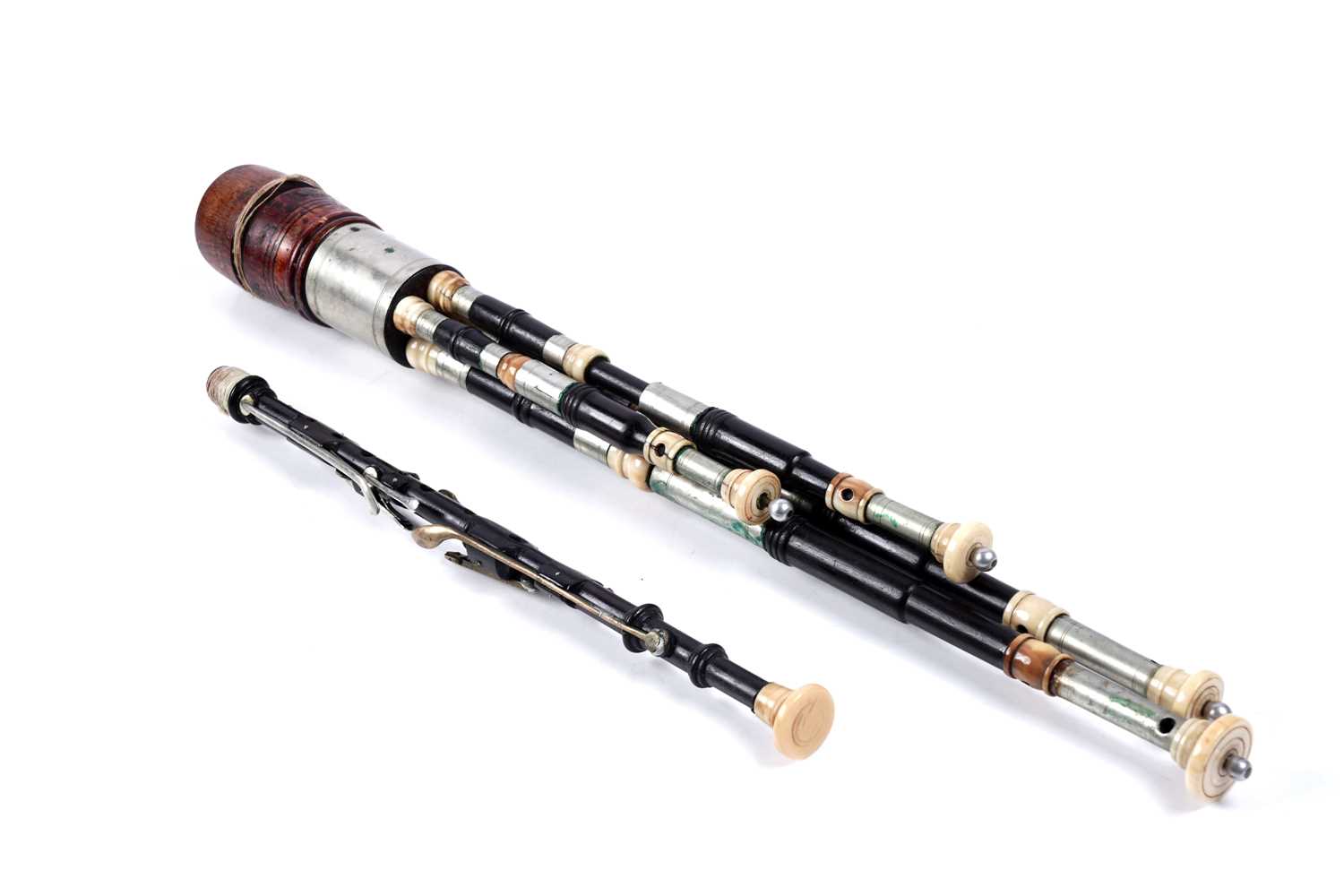 Lot 39 - A Blackwood chanter; and a set of drones