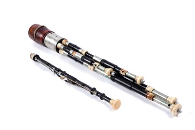 Lot 39 - A Blackwood chanter; and a set of drones