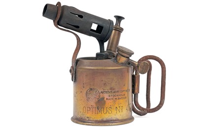 Lot 466 - Two brass carbide lamps; and other items