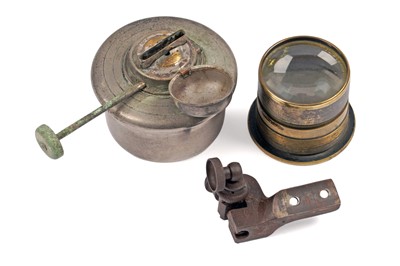 Lot 466 - Two brass carbide lamps; and other items