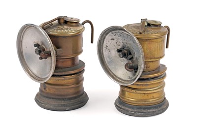 Lot 466 - Two brass carbide lamps; and other items