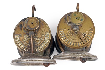 Lot 466 - Two brass carbide lamps; and other items