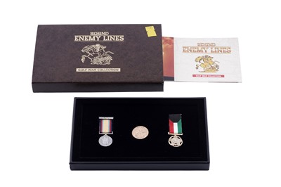 Lot 9 - Royal Mint Queen Elizabeth II gold sovereign, boxed “Behind Enemy Lines Gulf War Collection”