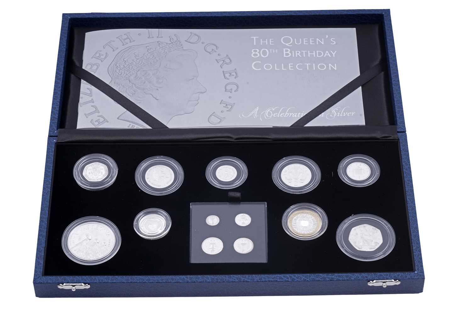 Lot 11 - Royal Mint Queen Elizabeth II Silver the Queens 80th Birthday Collection