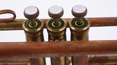 Lot 18 - Two trumpets; and a bugle