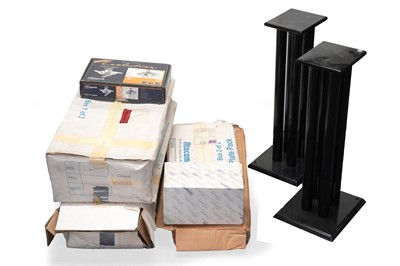 Lot 575 - Two pairs of boxed Atacama speaker stands; and other items