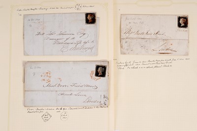 Lot 423 - Three Queen Victoria 1d blacks 1840 on covers