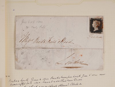 Lot 423 - Three Queen Victoria 1d blacks 1840 on covers