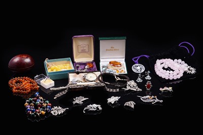 Lot 283 - Gold and costume jewellery including: a 9ct gold necklace; and Liberty of London bookmark