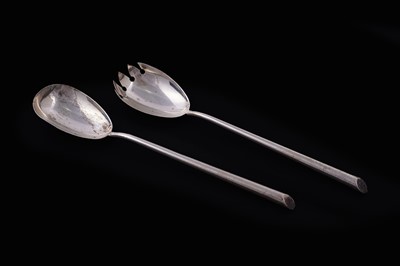 Lot 351 - A pair of George VI silver salad servers