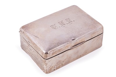 Lot 368 - A Great War period silver table cigarette box