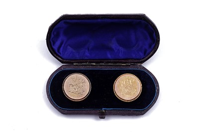 Lot 221 - A pair of Victorian gold studs