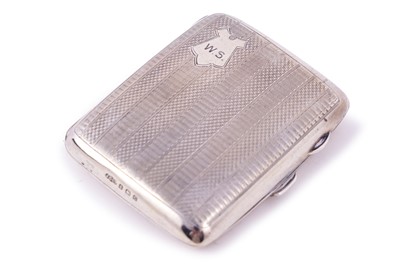 Lot 365 - A George V silver cigarette case with tortoiseshell interior | 1927
