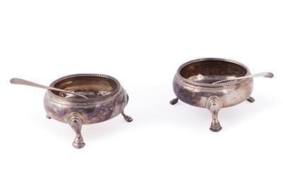 Lot 358 - A pair of George IV silver salts; and Georgian salt spoons