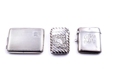 Lot 363 - Three Victorian and later silver vesta cases