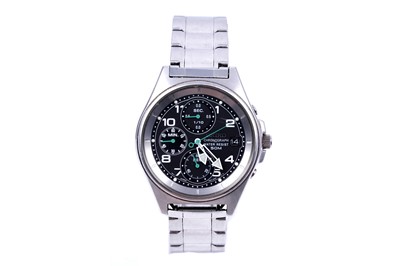Lot 308 - Seiko: a steel cased chronograph wristwatch
