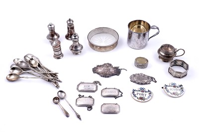Lot 336 - A collection of silver and silverplate tableware