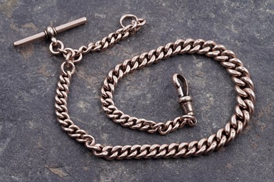 Lot 196 - An early 20th Century 9ct rose gold "Albert" watch chain