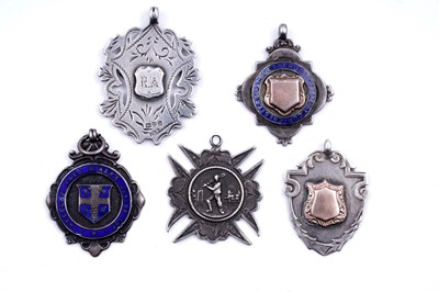 Lot 290 - Edwardian and later silver sporting prize fobs