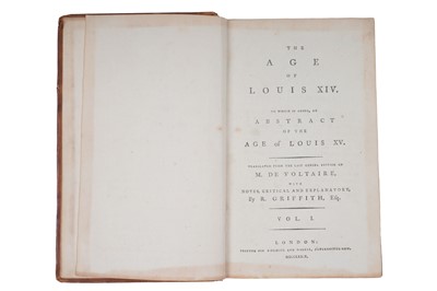 Lot 446 - Voltaire (M. De), The Age of Louis XIV, 1779