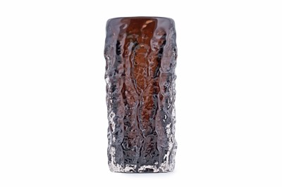 Lot 322 - Geoffrey Baxter for Whitefriars: a cinnamon glass cylindrical bark vase