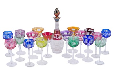 Lot 313 - A suite of twelve 19th Century style hock glasses; and other items