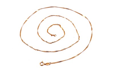 Lot 121 - A gold fine flat-link necklace