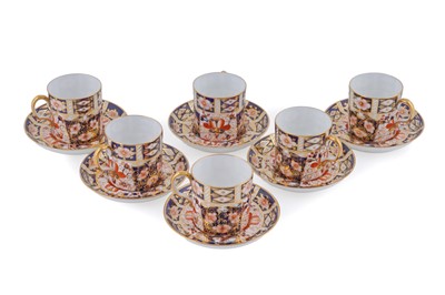 Lot 266 - A set of six Royal Crown Derby 2451 ‘Old Imari’ pattern coffee cans and saucers
