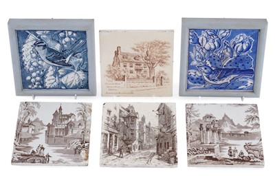 Lot 286 - A selection of eight tiles