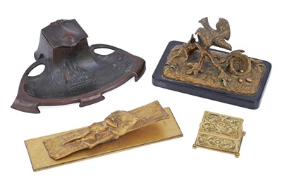 Lot 222 - A 20th Century Art Nouveau letter clip; and other items