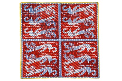 Lot 547 - John Tunnard - Three lions imprint scarf | hand blocked on wool